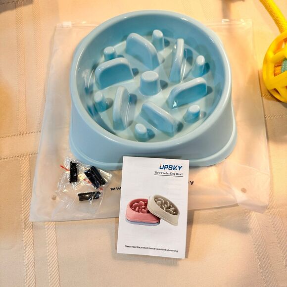 Dog Rope Toy and Dog Food Dish Slow Dog Feeder - Picture 6 of 11